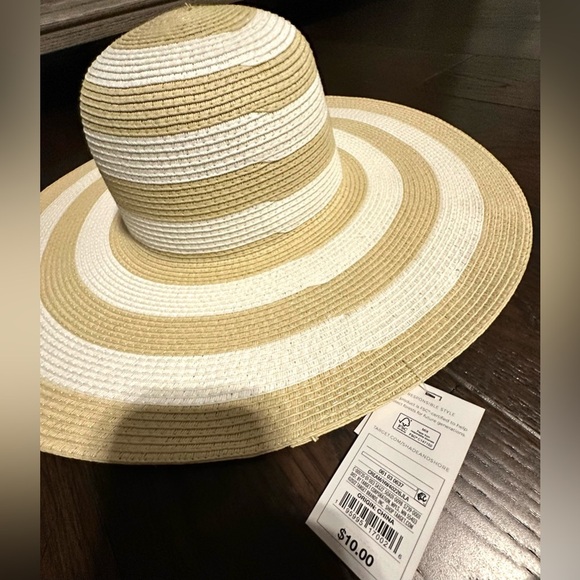 ‼️RARE‼️🎸SHADE & SHORE🎸🔥NWT🔥Striped Packable Straw Sun Hat - Picture 11 of 13